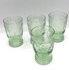 4 Federal Glass Georgian Love Birds Tumblers Glasses 9 oz Depression Glass