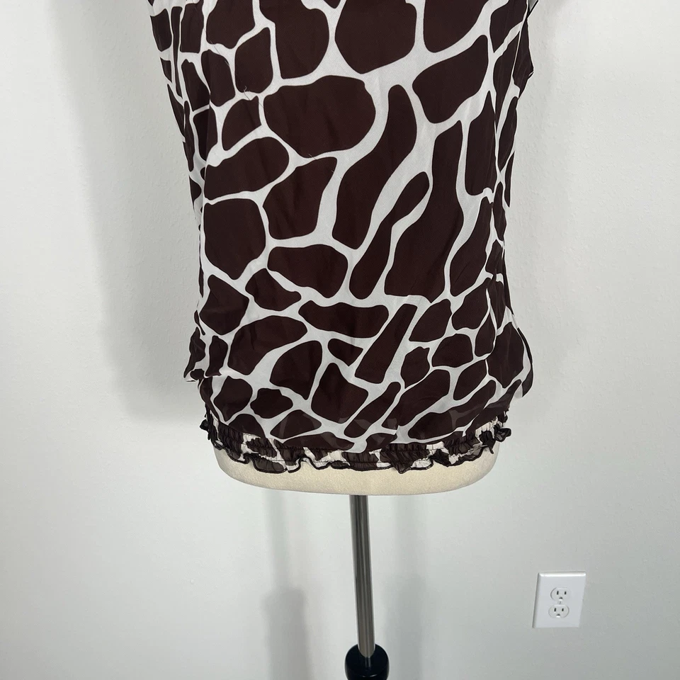 VTG Y2K Soulmates Animal Print Halter Top Ruffle Tie Going Out Blouse Brat Large - Image 2 of 4