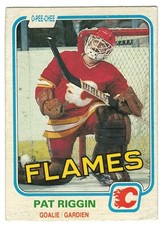 1981-82 O-PEE-CHEE # 37 PAT RIGGIN RC CALGARY FLAMES OPC HOCKEY - LOOK !!!!