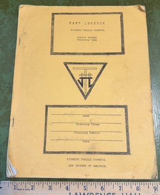 Vintage PIONEER TRAILS COUNCIL Junior Leader Training Camp LOGBOOK BSA Scouting