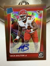 2021 Panini Donruss Optic Nick Bolton Rated Rookie Bronze Autograph No. 275