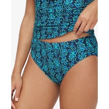 NWT J. Crew Small Printed Mid-rise Bikini Bottom Antique Navy Regal Blue
