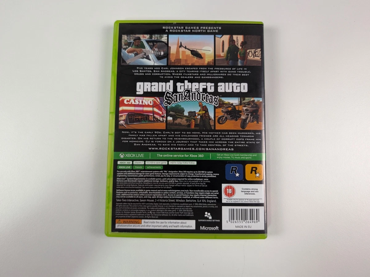 Juego Grand Theft Auto: San Andreas Microsoft Xbox 360