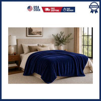 Mainstays Super Soft Plush Bed Blanket King 102x90 Warm Cozy Blue