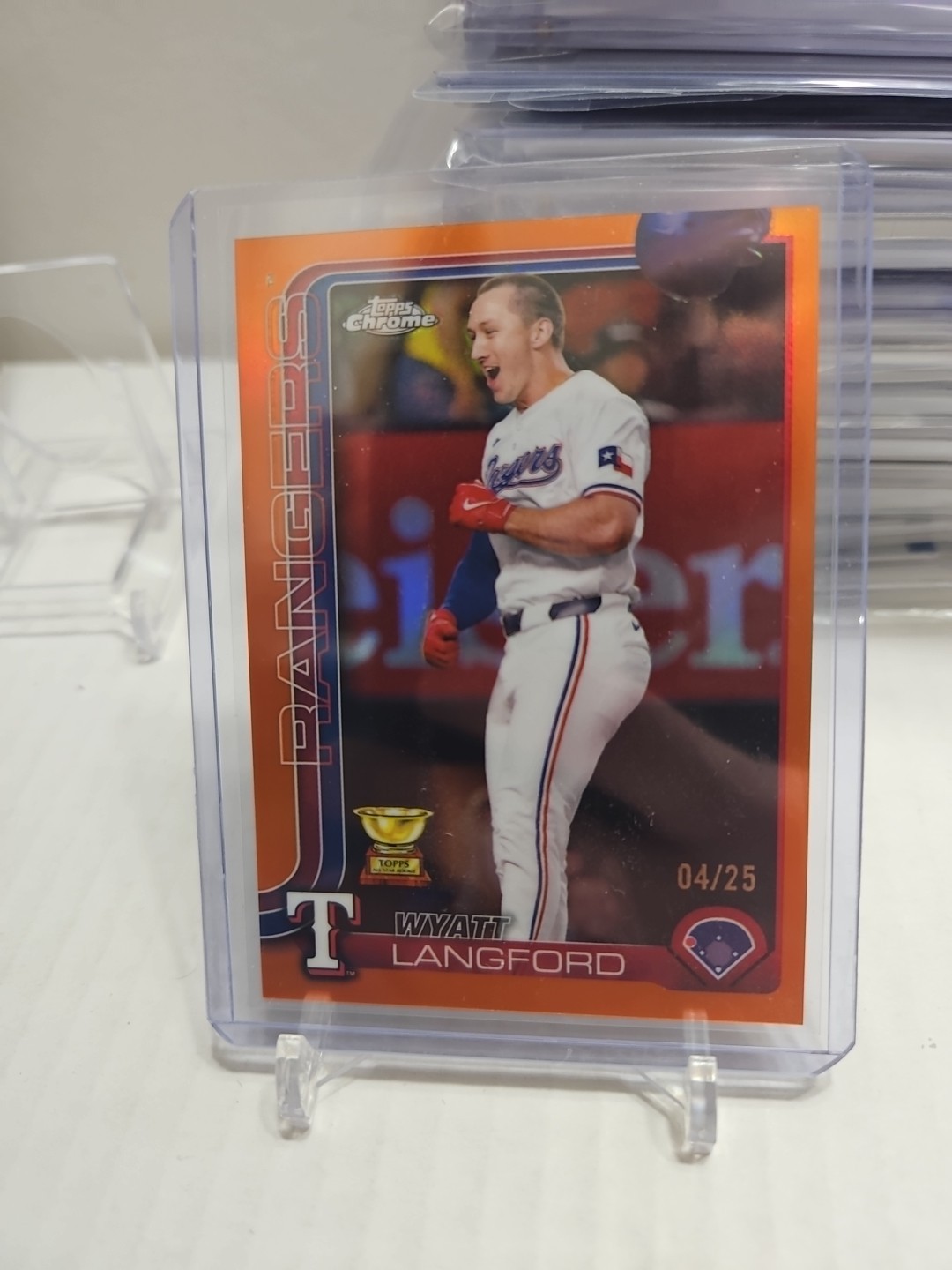 2025 Topps Chrome - Wyatt Langford #68 TRUE ORANGE Refractor 4/25