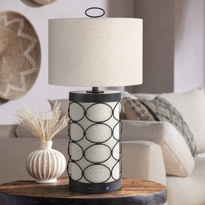 Lite Source Luvenia 28 1/2'' Black LED Table Lamp with USB Port