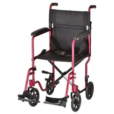 Nova Medical - Lightweight Transport Chair - 19" Swing Away Footrest Red 329R