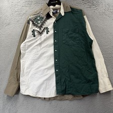 Brooks Dunn Shirt Mens XL Gray Aztec Southwestern Snap Western Americana VTG