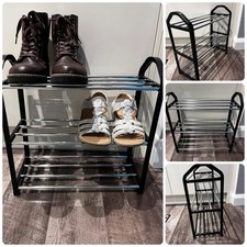 3 Tier SHOE RACK Stand Storage Organiser Compact SPACE SAVE Shelf