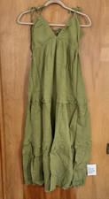 ASOS Design Curve Crinkle Cami Maxi Dress Olive Green US Size 4 NWT