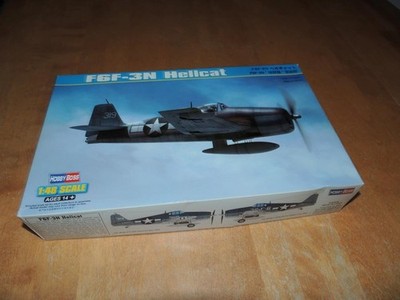 Hobby Boss F6F-3N Hellcat Airplane Model Kit Unbuilt Opened Box 1/48 #80340