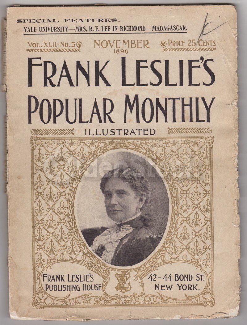 Mrs. Robert E. Lee at Home Antique Frank Leslie's Magazine Yale 1896