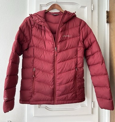 Eddie Bauer Womens Jacket Coat S Red Quilted Down Puffer EB650 Packable Warm