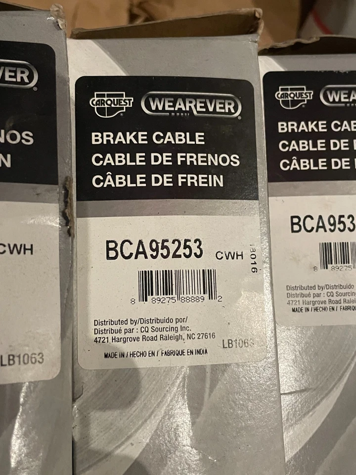 Cable de freno de estacionamiento de emergencia, trasero derecho de 4 puertas; Carquest # BCA95253 Foto 4 de 4