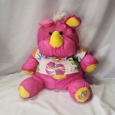 Puffalump Fisher Price Wild Vintage Pink Yellow Rhino 1980s Plush Toy 8056
