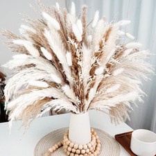 Dried Flower Bouquet - Pampas Grass, Bunny Tails  Preserved Flowers Boho Chic