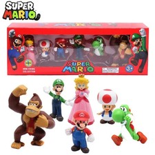 Image of 6pcs Super Mario Bros PVC Action Figure Dolls Toys Luigi Yoshi Model Kids Gifts