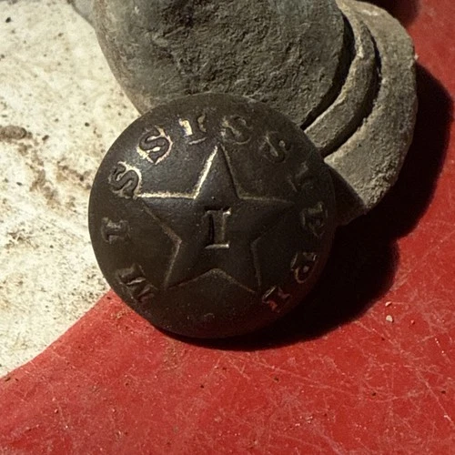 Dug Civil War 💥 🇺🇸 💣 Beautiful Mississippi Infantry Cuff Button