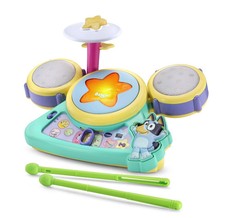 Bluey Musical Instrument Toy Drum Set with Lights Sounds and Dance Party Mode