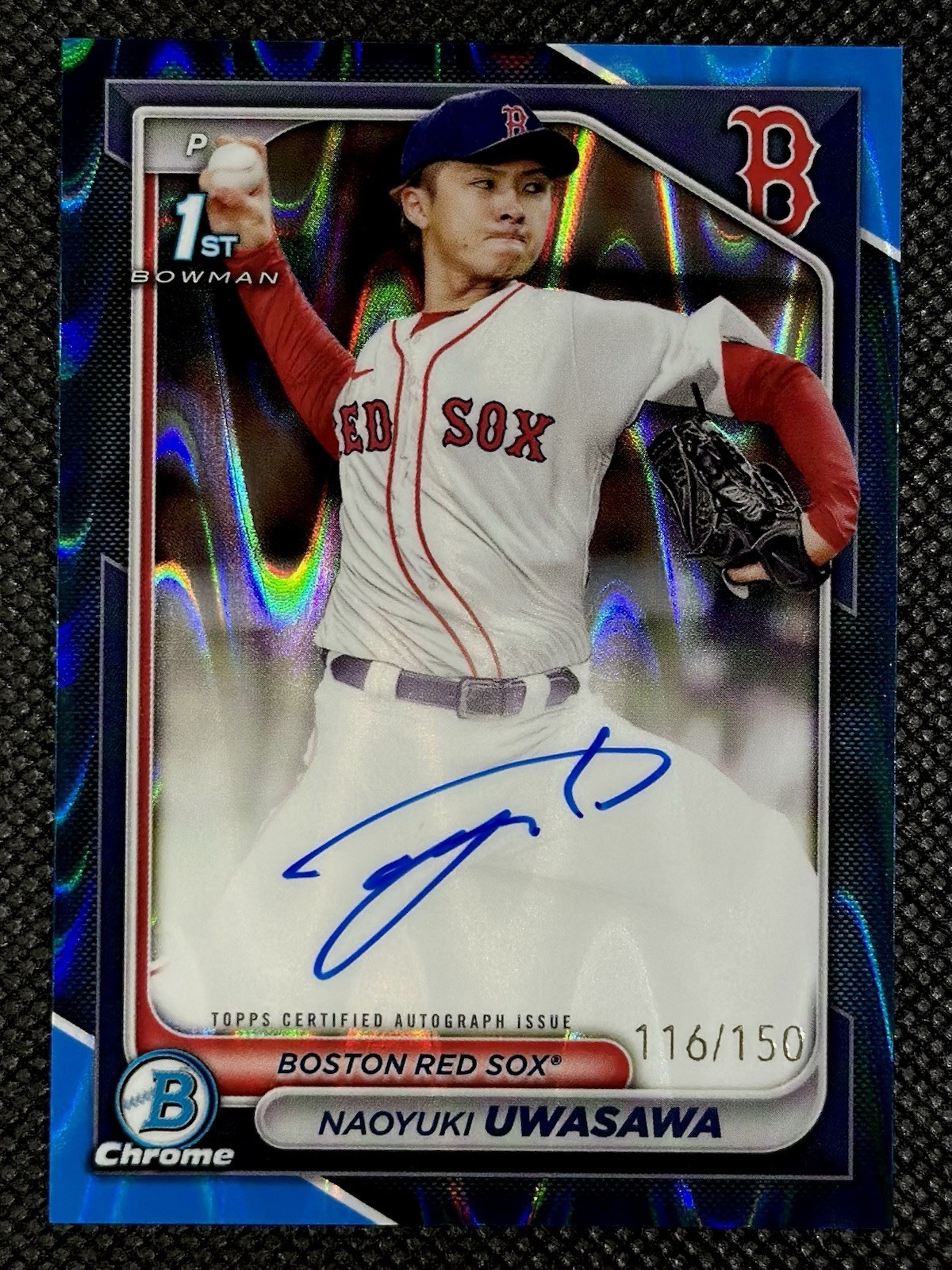 Naoyuki Uwasawa 2024 Bowman Chrome 1st Blue RayWave Refractor AUTO /150 #CPA-NU