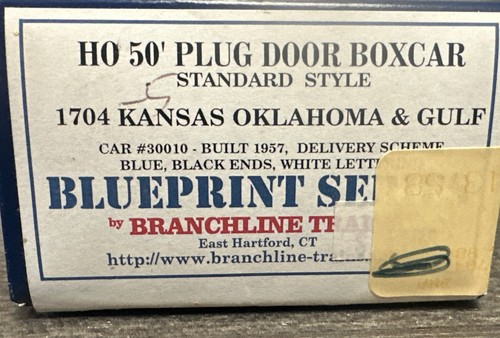 Branchline Trains Blueprint HO Kit 1704 50’ Enchufe Boxcar Kansas Oklahoma | Zustand: New