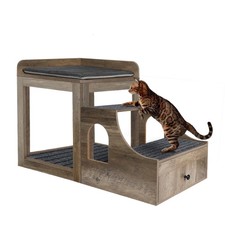 Pet Bunk Bed for Cats, Multi-Level Pet Window Perch Seat Platform with Remova...