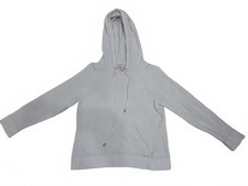 Michael Kors Cream Waffle Knit Hooded Pullover Sweater Size M