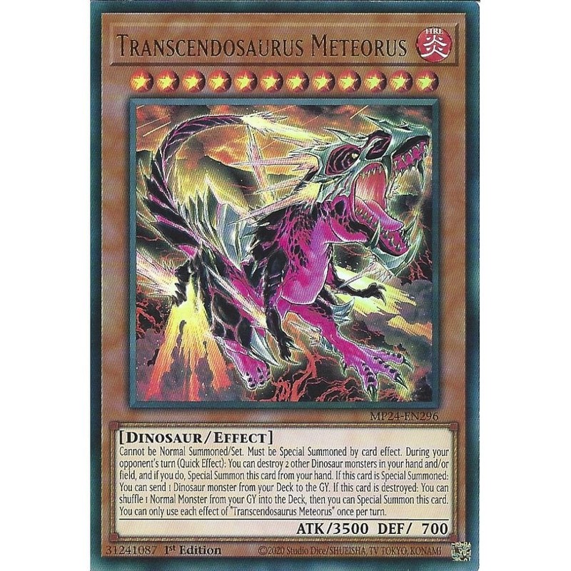 MP24-EN296 Transcendosaurus Meteorus : Ultra Rare Card : 1st Edition : YuGiOh