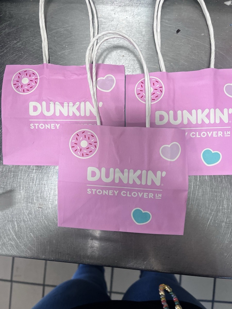 Dunkin x Stoney Clover Lane set of 4 Bag Teal & Pink Donuts  display picture 3