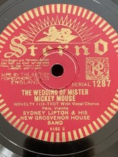 78rpm Sterno 1287 Sydney Lipton Band: Wedding Of Mr Mickey Mouse 1933!