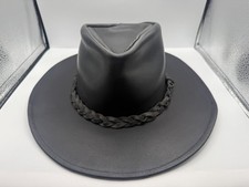 Henschel Hat Company Leather Australian Hat Medium Braided Band USA Made