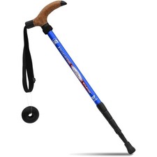 Wanderstock Teleskop 110cm Luftfahrt-Aluminium T-förmiger Griff blau
