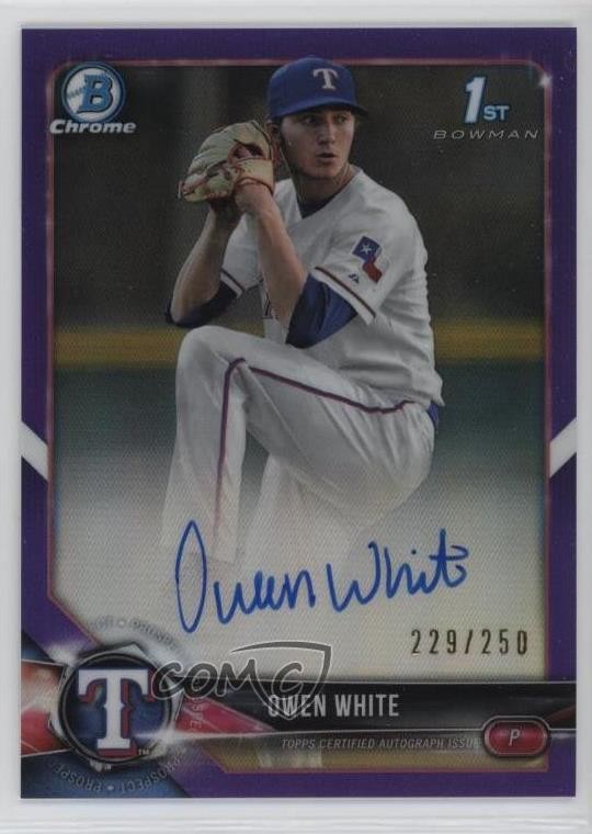 2018 Bowman Draft Chrome Pick Purple Refractor /250 Owen White #CDA-OW Auto hg6