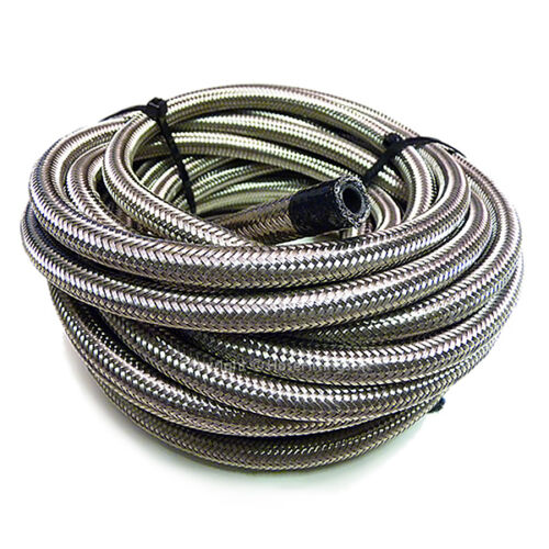 AN-10 10AN 14MM Stainless Steel Braided RUBBER Fuel Oil Cooler Hose Pipe 1 Metre - Picture 1 of 1