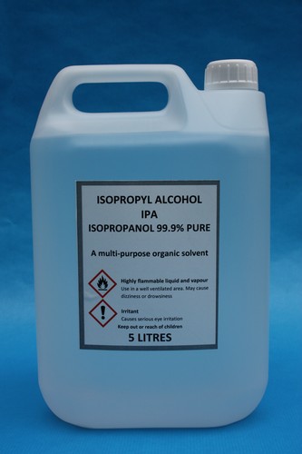 Isopropyl Alcohol IPA Isopropanol 99.9% Pure 5 LITRES