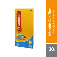 Redoxon Double Action Vitamin C  Zinc Orange Effervescent 30 Tablet Body Immune