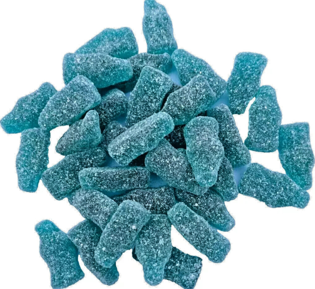 1kg Fizzy Sour Jelly Blue Cola Bottles Halal Aladdins Sweets BULK BUY Jellies