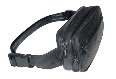 FRANCINEL sac banane pochette unisexe en cuir souple réf 1158 noir