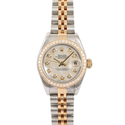 ROLEX LADY DATEJUST 79173 GOLD & STEEL 26MM WHITE MOP DIAL 18K