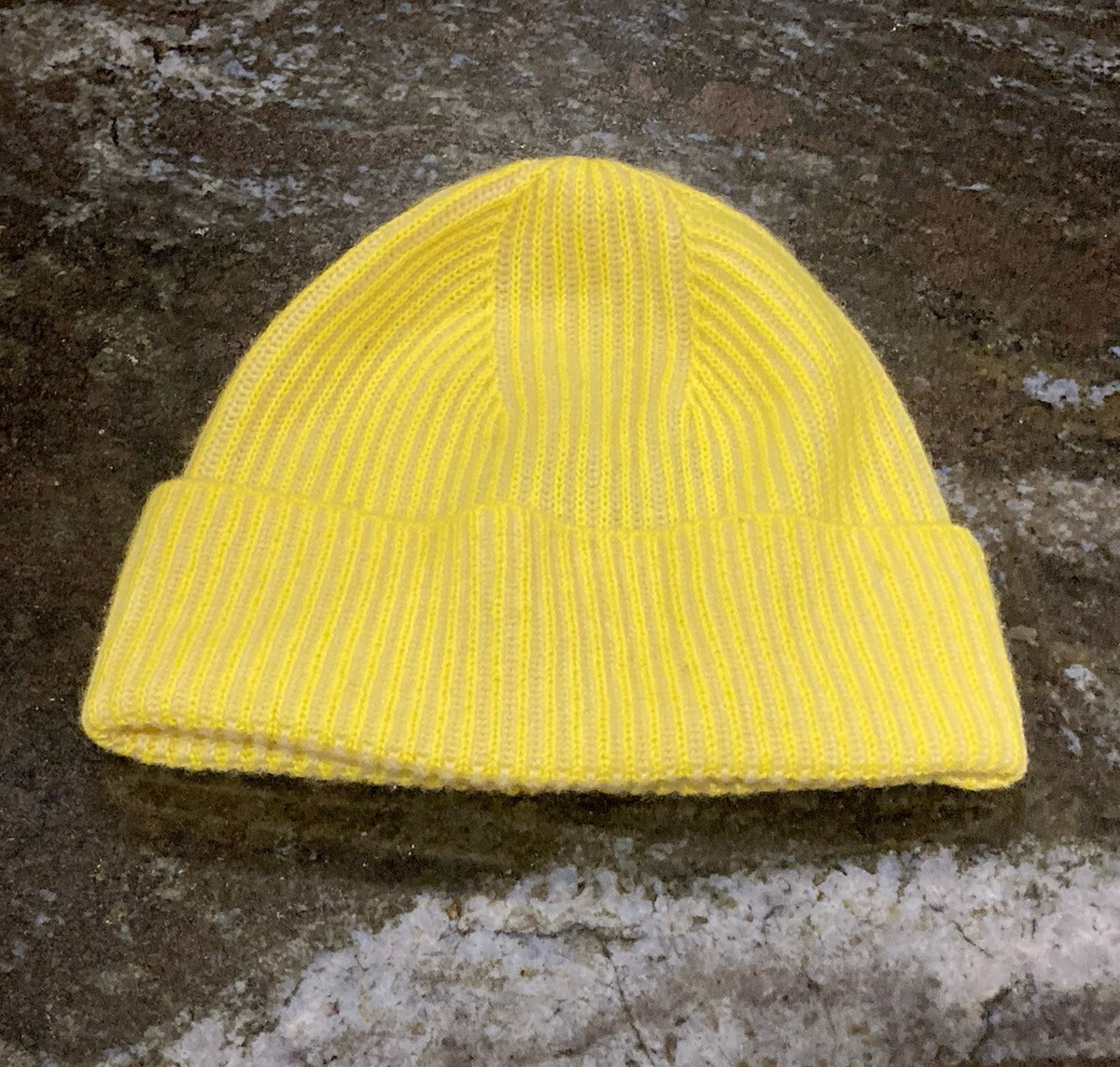 J.Crew 100% Cashmere Plaited Beanie Neon Citrus Muslin  display picture 1