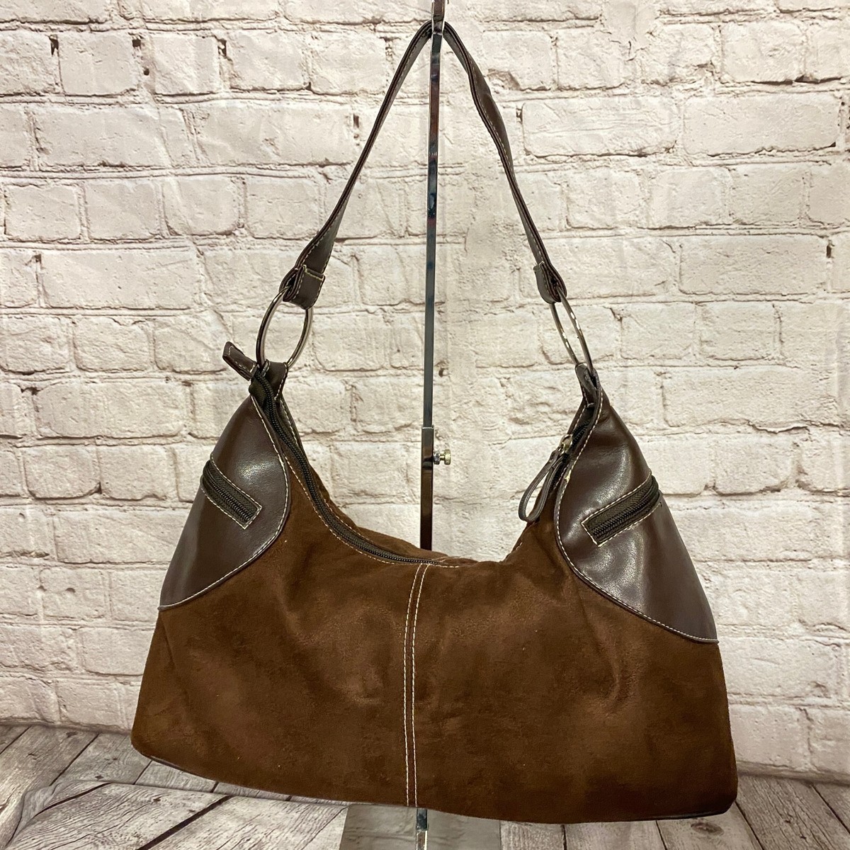 ESTEE LAUDER BROWN VELVET/SUEDE BAG NEW