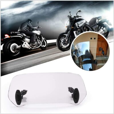 For Motorcycle Adjustable Windshield Clip On Extension Spoiler Wind Deflector