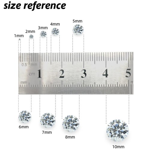 0.7~3mm White Round Cubic Zirconia Stones 5A Loose CZ Gemstone Synthesis Diamond - Picture 10 of 15