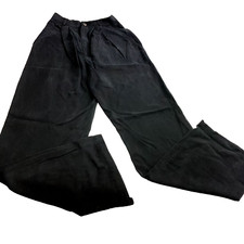 REFORMATION Pleated High Rise Wide Leg Black Trouser Pants Womens 24x31