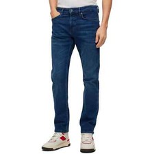 Image of BOSS Mens Jeans - Mens BOSS Delaware Slim Fit Jeans - House Dark Blue Stretch