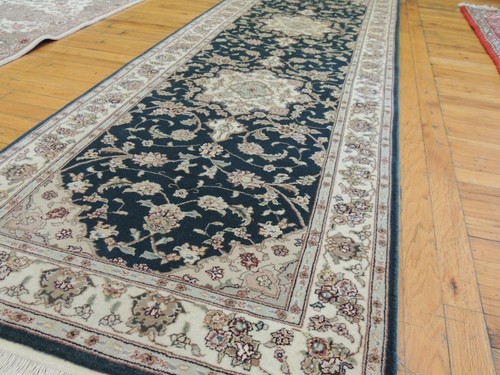 2x8 Tabrize RUNNER Orientteppich Wolle handgeknotet grün beige taupe rost - Bild 3 von 12