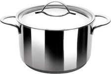 IBILI Noah Stock Pot with Lid, 22 x 22 x 7 cm, Silver, 2 Piece