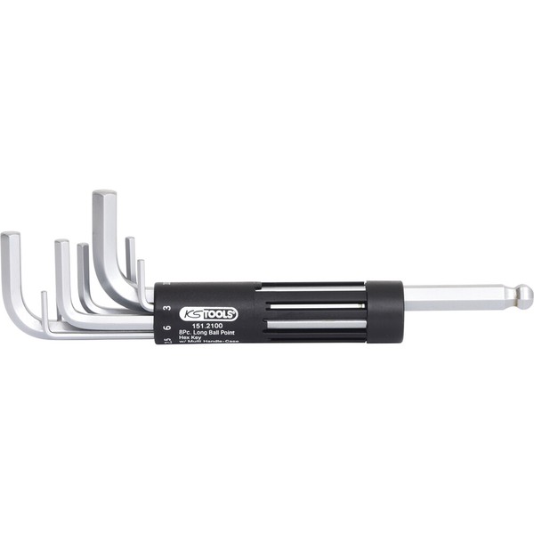 Ks Tools - 3 In 1 Innen6Kant-WinkelstiftschlüSsel-Satz,8-Tlg. Lang, Kugelkopf --image
