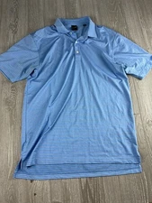 DUNNING GOLF Shirt POLO Mens COOLMAX Collared, Size Large Blue