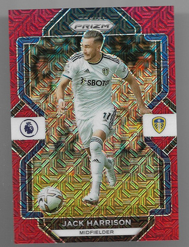 2022-23 Panini Prizm Premier League Red Mojo Prizms Card : Jack Harrison #35/99